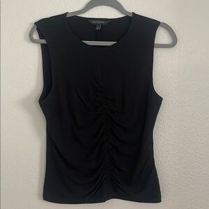 Banana Republic Ruched Black Tank, M